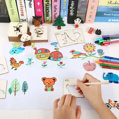 Kids Wooden Drawing Toys – DIY Painting & Craft Templates