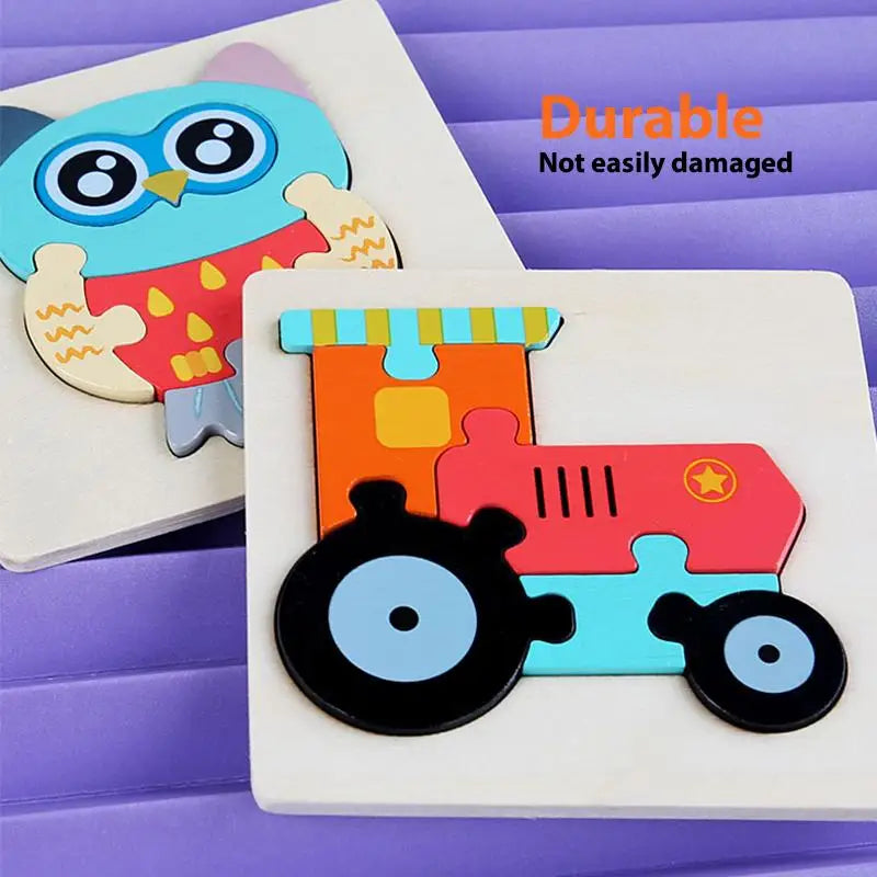 Wooden Puzzles for Toddlers – Animal Jigsaw Toys for Ages 1-3