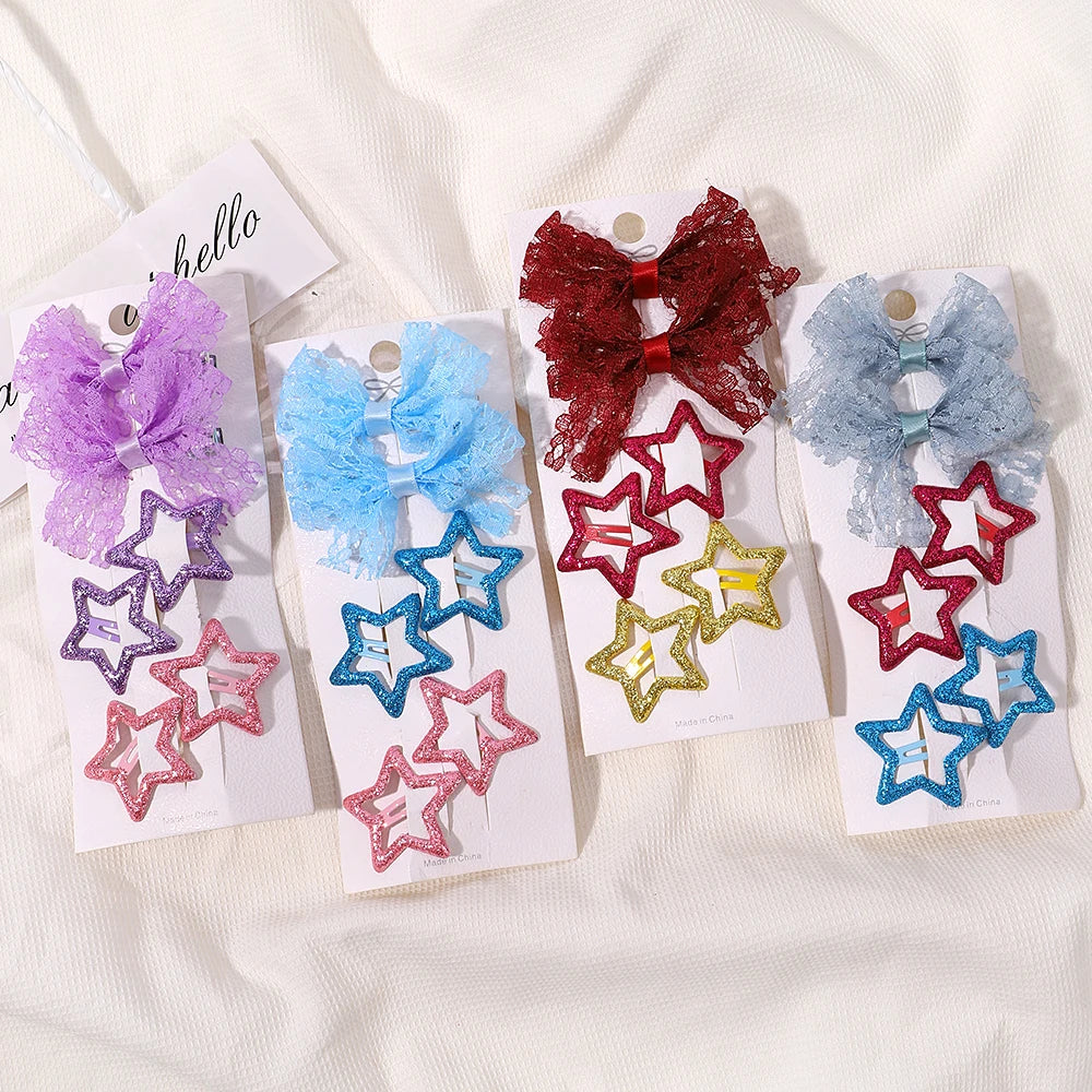 Flower Print Sweet Butterfly Hairpins for Children