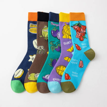 Men's Fruit Trendy Breathable Long Happy Socks