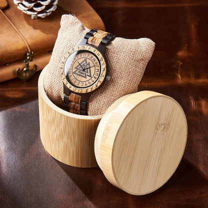 Viking Men's Wooden Wristwatch – Customizable Timepiece