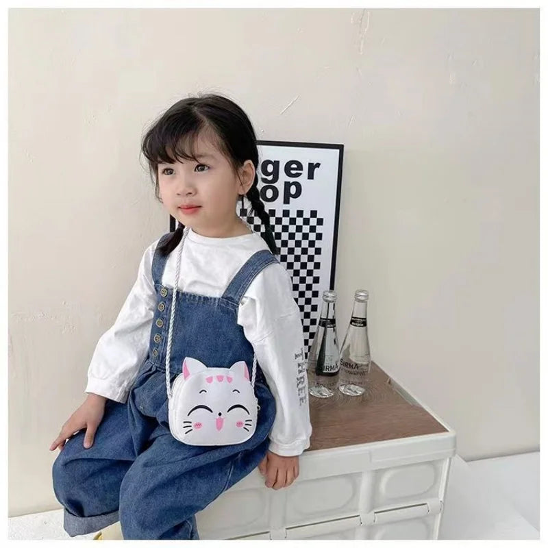 Cute Cat Crossbody Bag for Kids - Fashionable Mini Shoulder Bags