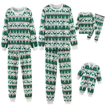 Family Matching Christmas Pajamas-Festive Green