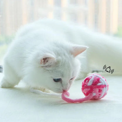 Colorful Yarn Balls with Bell for Cats – Interactive Chew Toy