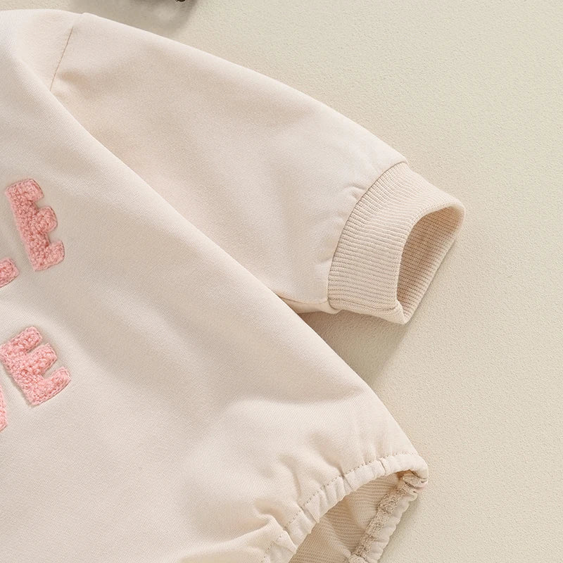 Embroidery Letter Baby Romper | Long Sleeve Cotton Bodysuit for Newborns