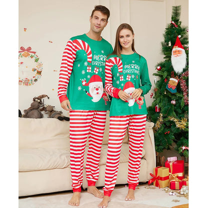 Christmas Family Matching Pajamas Set | Santa Claus Striped Sleepwear