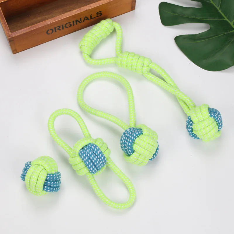 Interactive Cotton Rope Dog Toy - Chew Ball for Small & Large Dogs