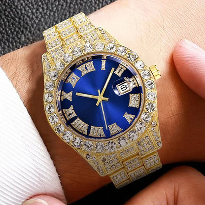 Luxury Full Steel Gold Quartz Wristwatch for Men