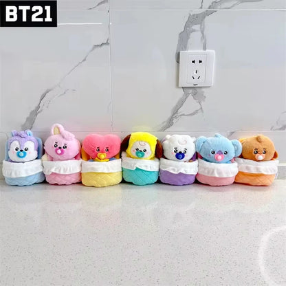 Bt21 13cm Cooky Chimmy Mini Sleeping Bag Plush Keychain