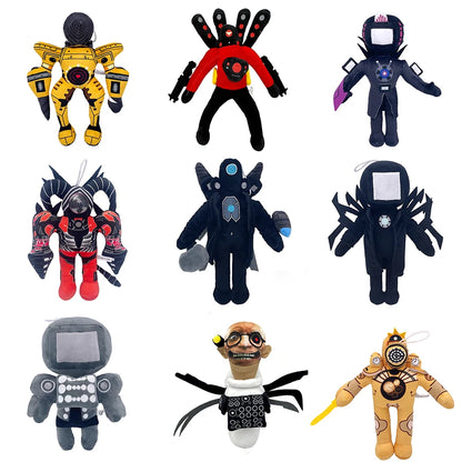 Skibidi Toilet Plush Toys – Titan, TV Man & Cameraman Dolls