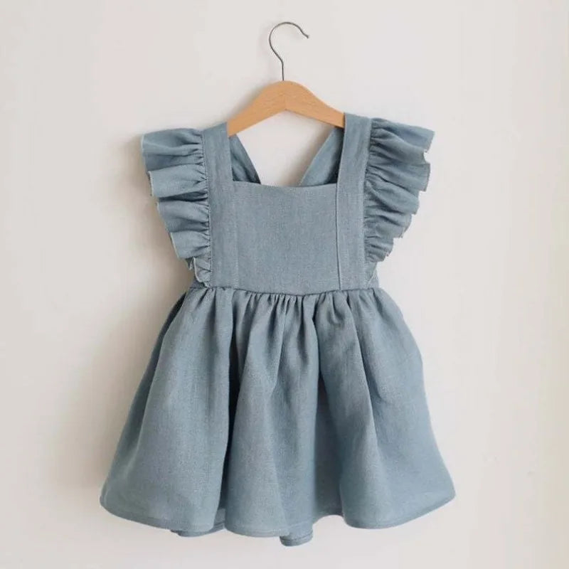 100% Cotton Ruffles Baby Dress for Girls