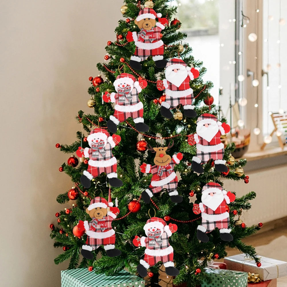 Christmas Plush Doll Ornaments – Santa & Snowman Hanging Pendants