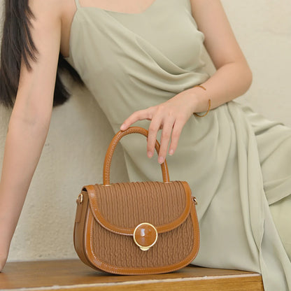 Fashion Metal Buckle Sheepskin Flap Shoulder Bag