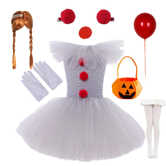 Creepy Clown Costume for Girls | Carnival Party