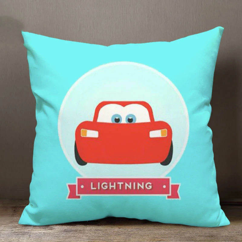 Disney Cartoon Pillowcase – Lightning McQueen Cushion Cover for Car & Sofa