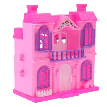 2-Storey Doll Mini Villa Dream House for Barbie - Kids Pretend Play Toy