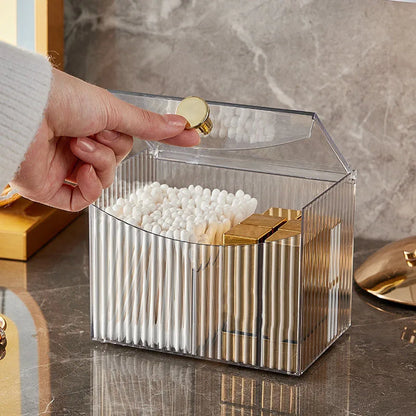 Transparent Cotton Swab & Jewelry Storage Box – Dust-Proof