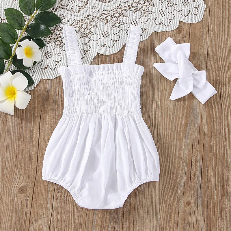 Summer Toddler Girl Jumpsuit Outfit | Casual Sleeveless Romper Set