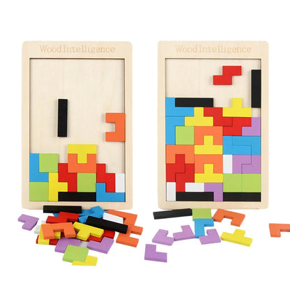 Colorful Wooden Tangram Puzzle – Educational Toy for Kids