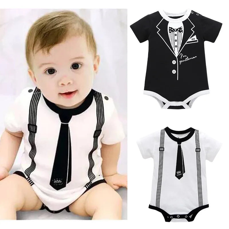 Stylish Summer Rompers for Baby Boys | Cotton Short Sleeve Jumpsuits