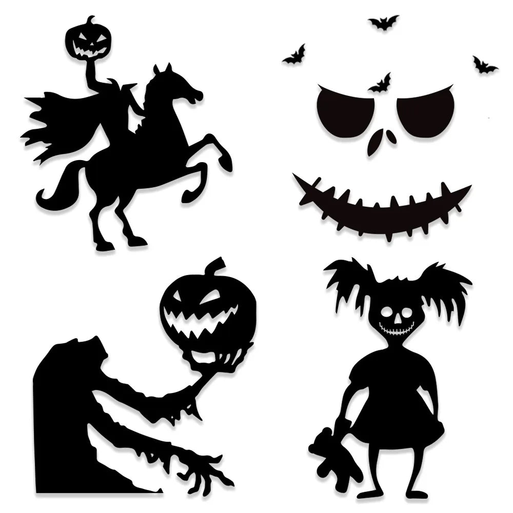 Black Halloween Skeleton Hand Pumpkin Door Sticker