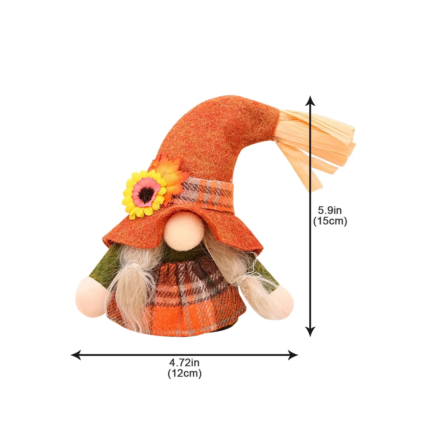 Fall Gnome Decor – Autumn Pumpkin & Sunflower Swedish Dwarf