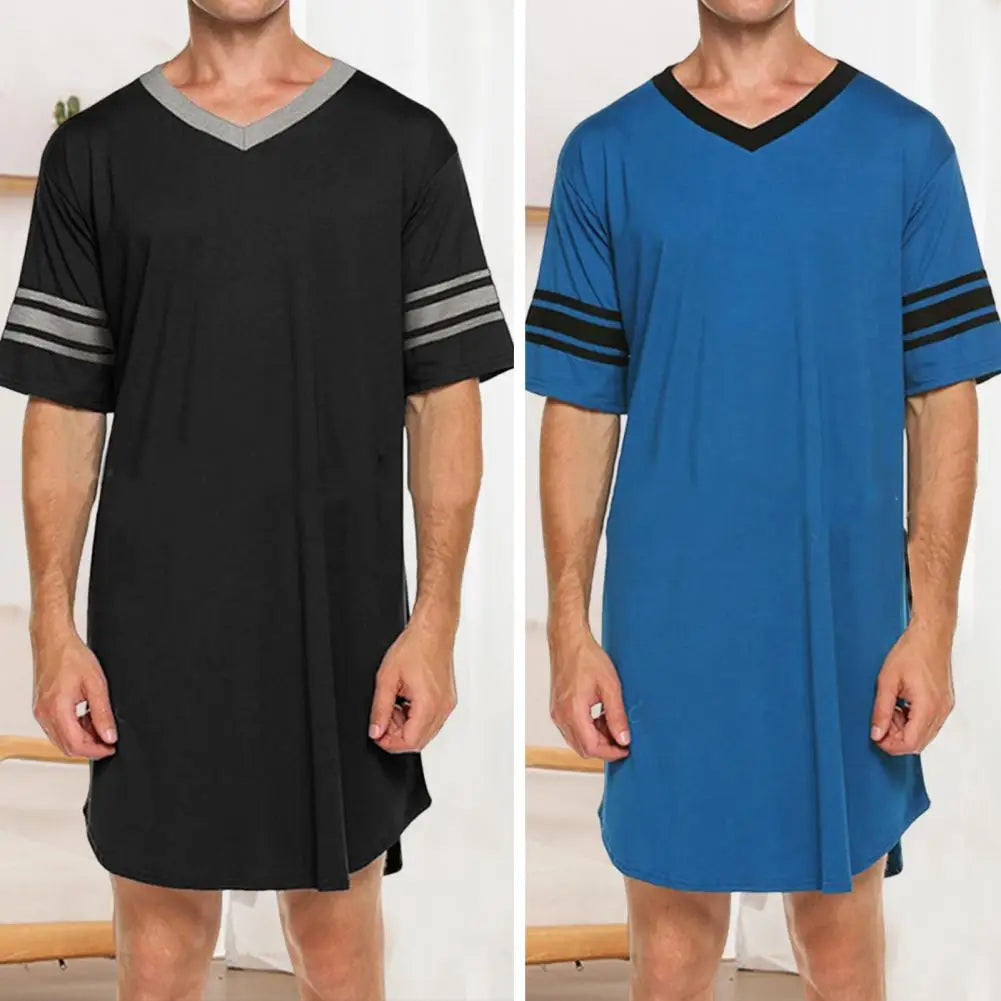 Men’s Summer Loungewear - Color Matching V-Neck Short Sleeve Top