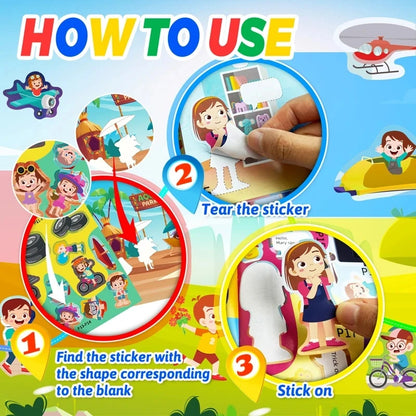 Montessori Cartoon Sticker Books – Engaging Developmental Toys