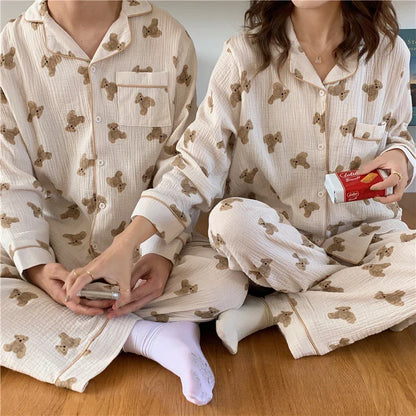 Cotton Autumn Pajamas Set | Couples Sleepwear