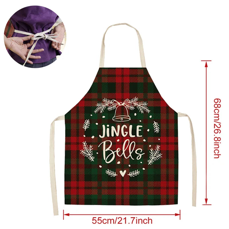 Linen Merry Christmas Apron – Festive Kitchen Decor