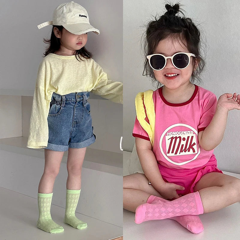 Candy Color Solid Socks for Kids (3-12T)