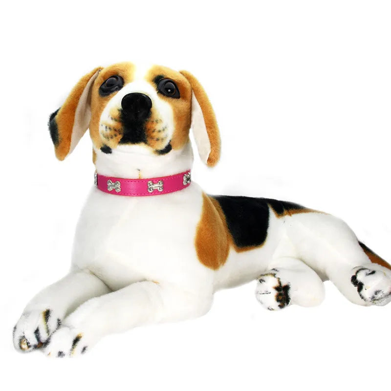 Durable Leather Pet Collars - Bone Design for Dogs & Cats