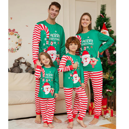 Christmas Family Matching Pajamas Set | Santa Claus Striped Sleepwear