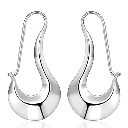 925 Sterling Silver Drop Earrings | Elegant Hoop Charm Jewelry