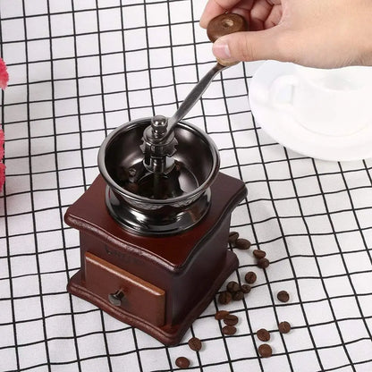 Vintage Manual Coffee Grinder – Portable Hand Coffee Bean Grinder for Home & Office