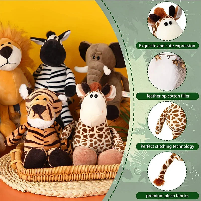 25 cm Jungle Animal Plush Toys