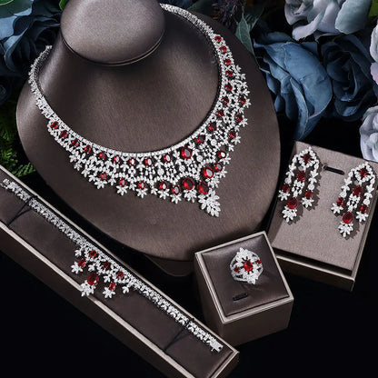 4-Piece Cubic Zirconia Jewelry Set – Elegant Crystal Set