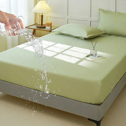 Waterproof Fitted Frosted Bed Cover – Durable Mattress Protector