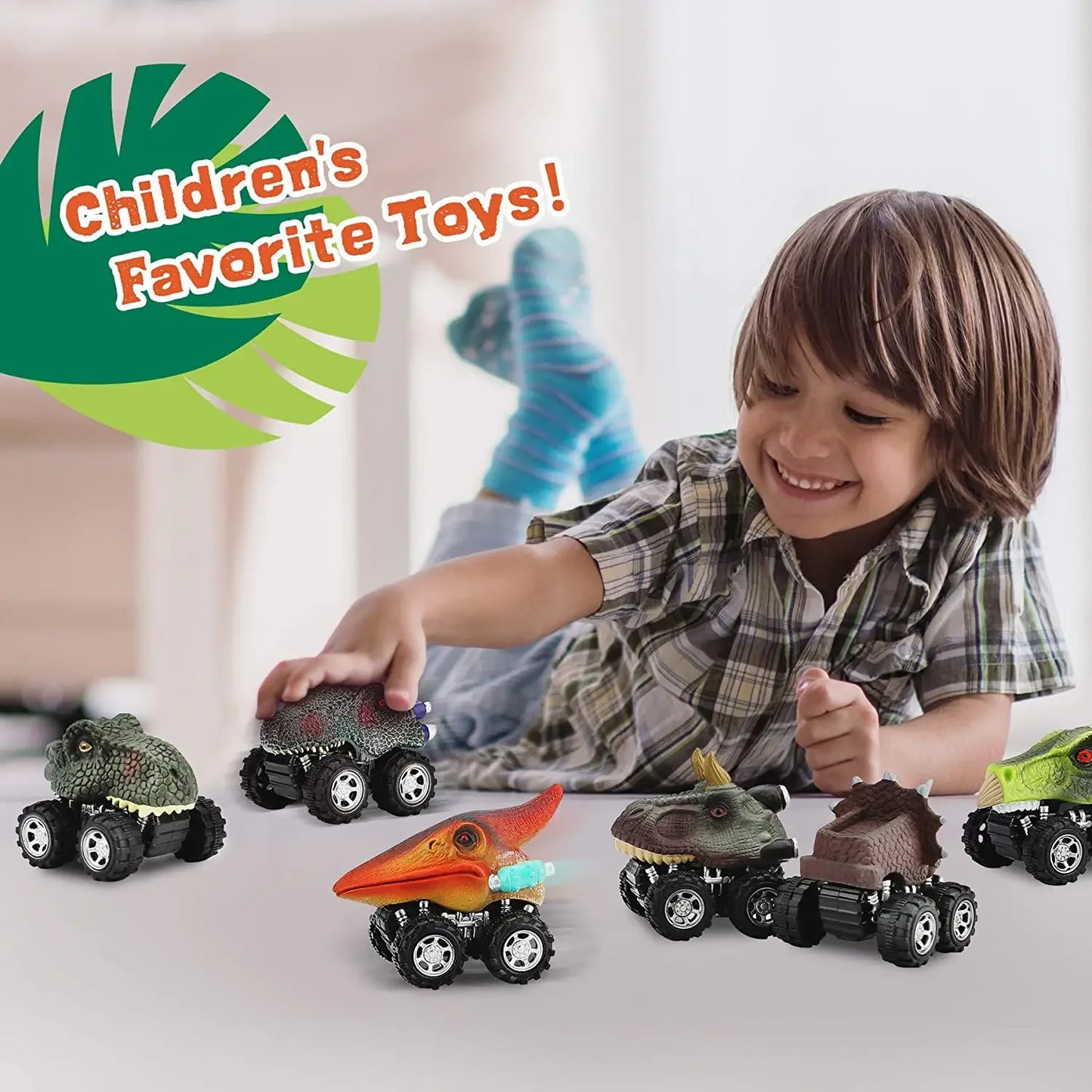 Dinosaur Pull Back Cars Set - Mini Monster Truck