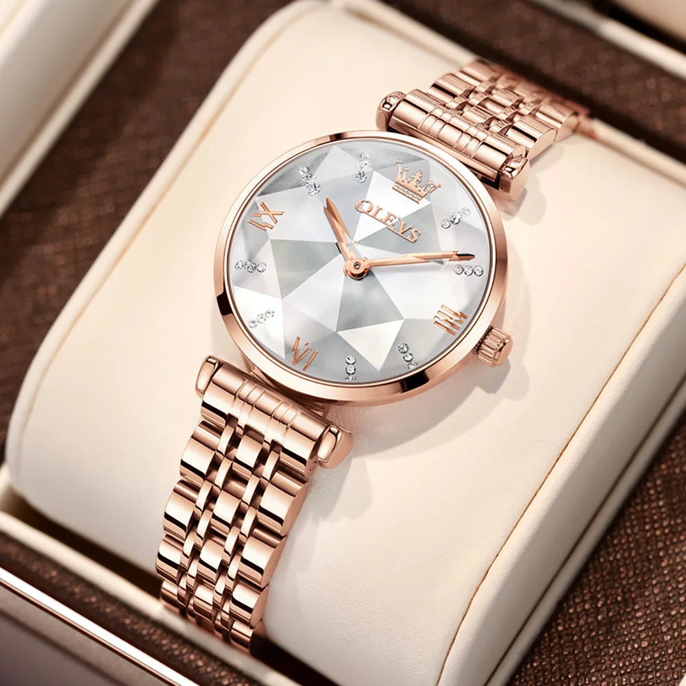 Luxury Women’s Quartz Watch with Stainless Steel Band