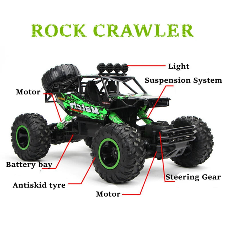 ZWN 1:12/1:16 4WD RC Car with LED Lights & Remote Control