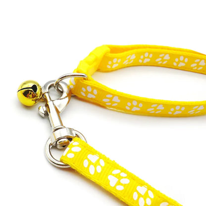 Cute Dog Paw Print Pet Traction Rope & Collar Set