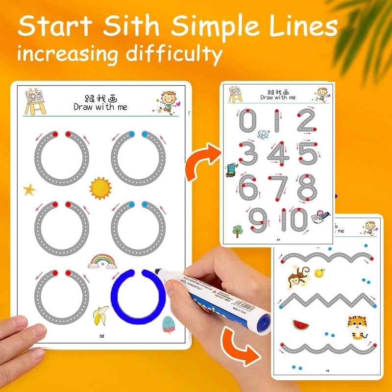 Montessori Drawing & Learning Toy Set – Pen Control & Math Game