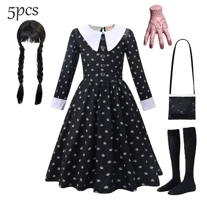 Halloween Wednesday Addams Costume for Kids