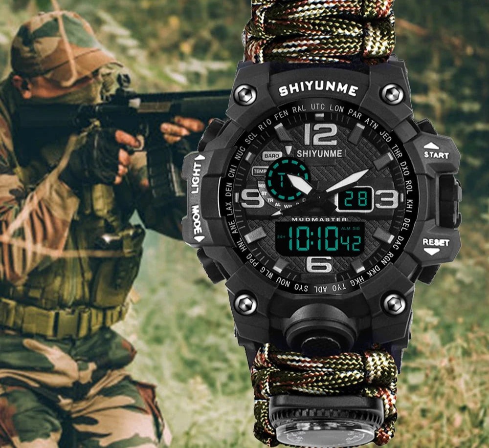 Outdoor Survival Watch – Waterproof Military Tactical Paracord Watch