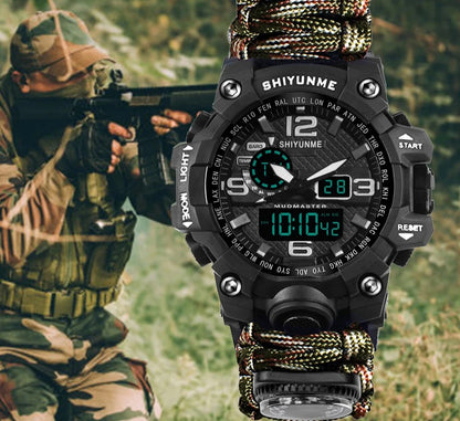 Outdoor Survival Watch – Waterproof Military Tactical Paracord Watch