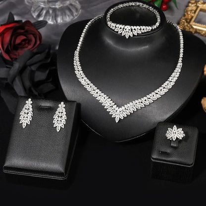 Minimalist 4-Piece Cubic Zirconia Jewelry Set