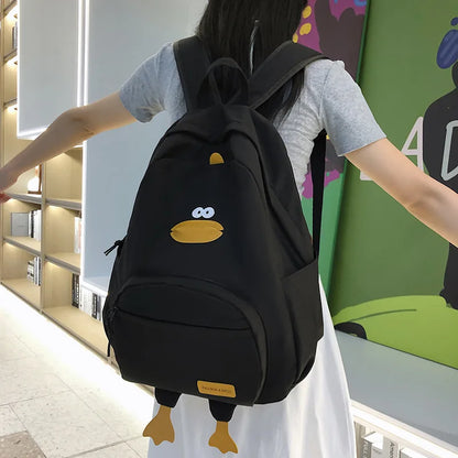 New Cartoon Duck Backpack | Designer Cute Travel Bag for College Students