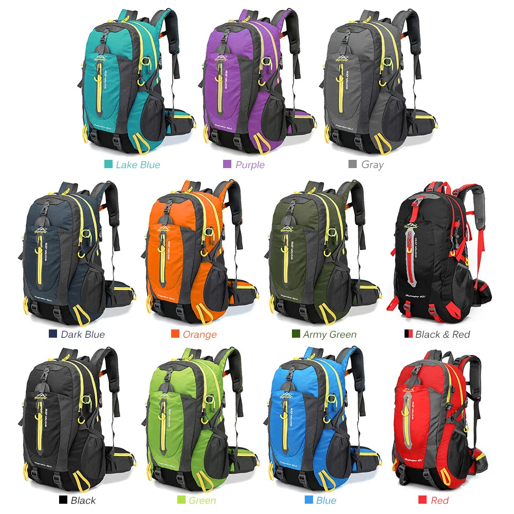 40L Water-Resistant Travel Backpack - Hiking & Camping Daypack