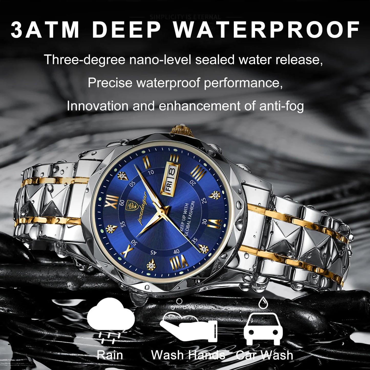 POEDAGAR Luxury Men’s Wristwatch – Waterproof